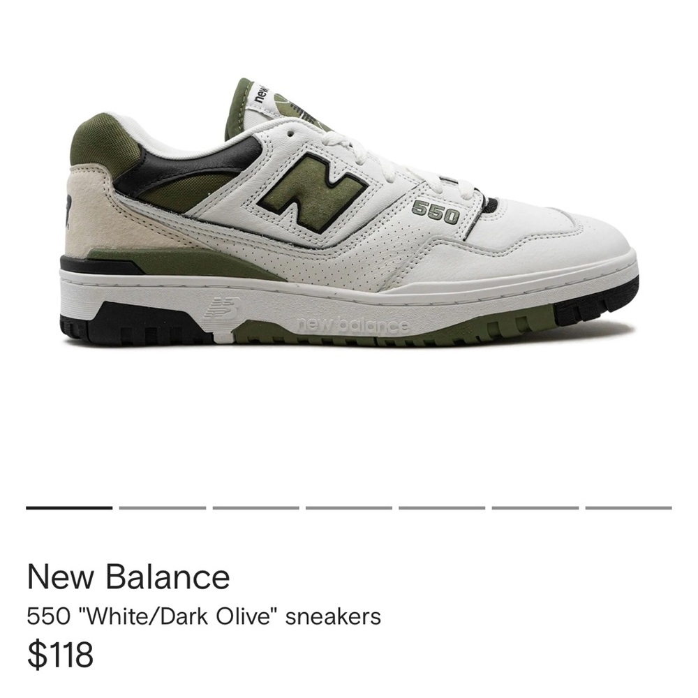 New Balance 550 White and Green Sneakers Women’s size US 6.5